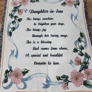 Floral Daughter-in-Law Tapestry Blanket